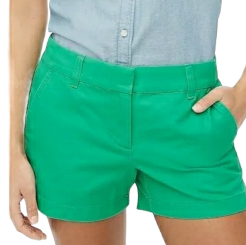 J. Crew Green Cotton Broken-In Shorts - Size 0
